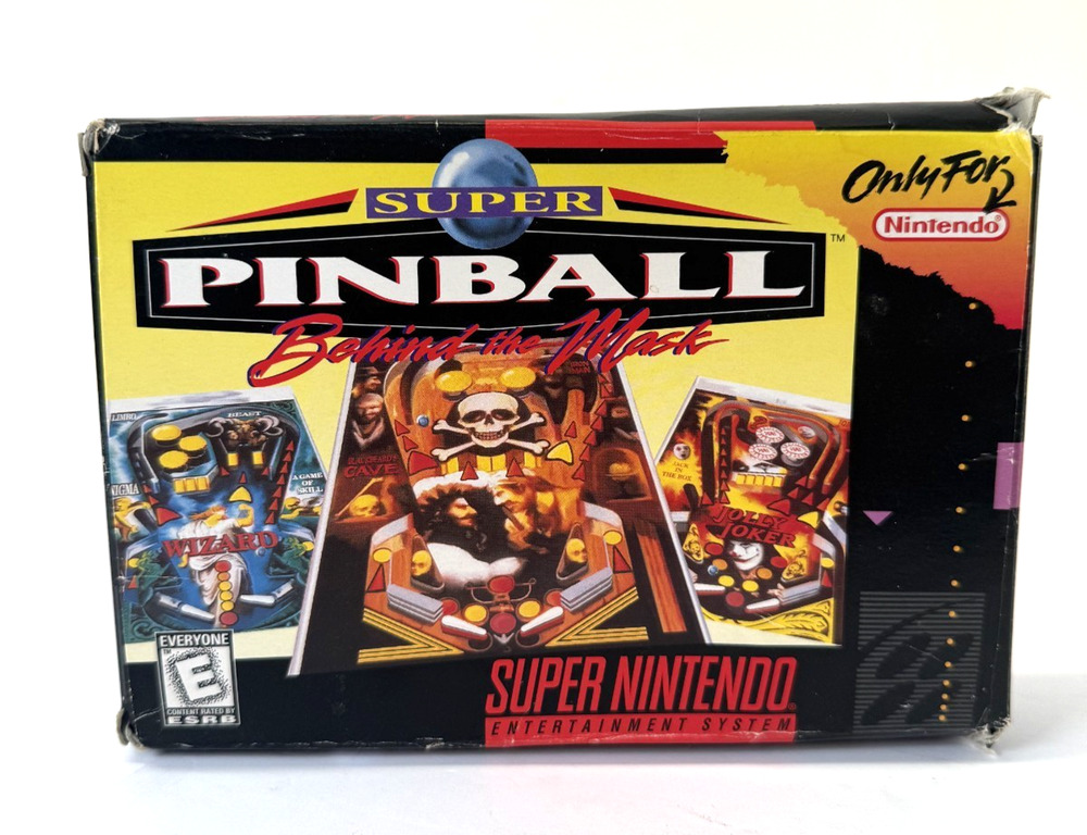 Super Pinball: Behind the Mask (Nintendo SNES, 1994) CIB Complete Tested